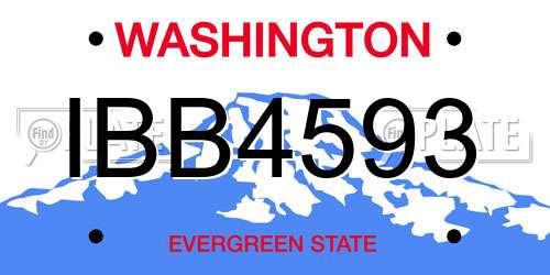 IBB4593 Washington License Plate