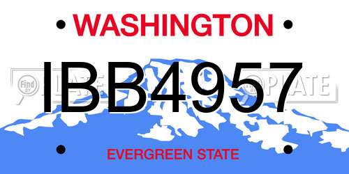 IBB4957 Washington License Plate