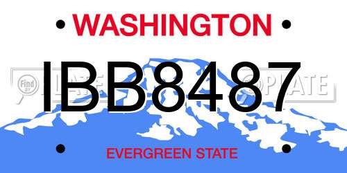 IBB8487 Washington License Plate