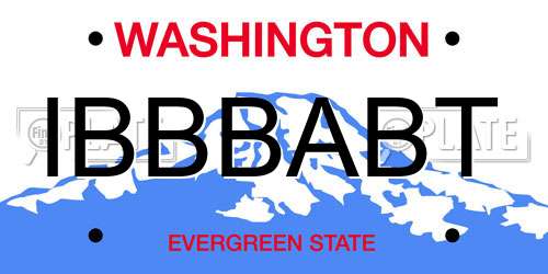IBBBABT Washington License Plate