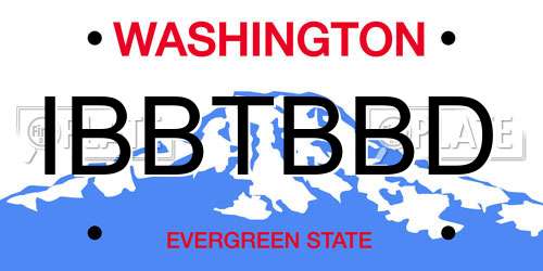 IBBTBBD Washington License Plate