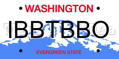 IBBTBBO Washington License Plate