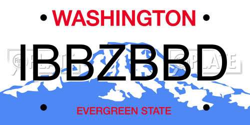 IBBZBBD Washington License Plate