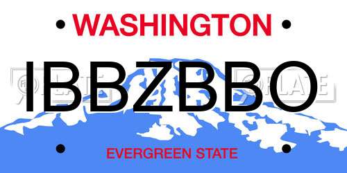 IBBZBBO Washington License Plate