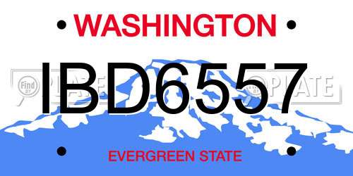 IBD6557 Washington License Plate