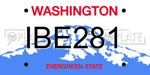 IBE281 Washington License Plate