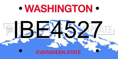 IBE4527 Washington License Plate