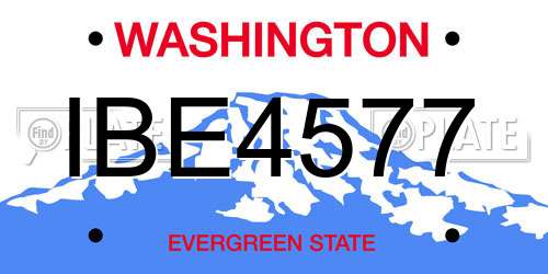 IBE4577 Washington License Plate