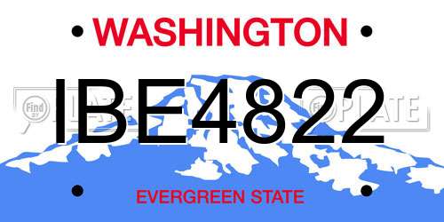 IBE4822 Washington License Plate