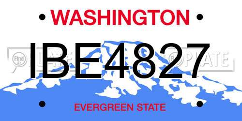 IBE4827 Washington License Plate