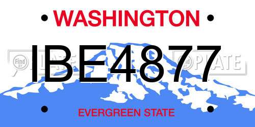 IBE4877 Washington License Plate