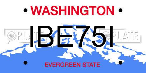 IBE75I Washington License Plate