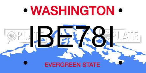 IBE78I Washington License Plate