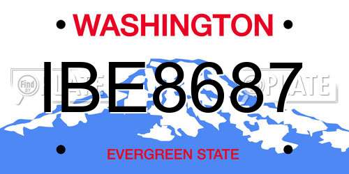 IBE8687 Washington License Plate