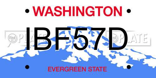 IBF57D Washington License Plate