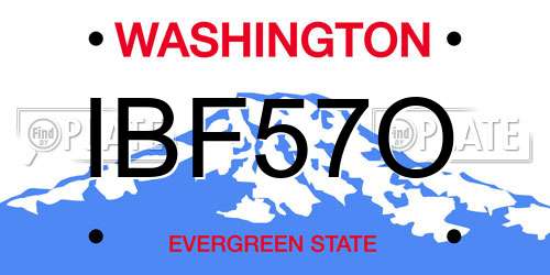 IBF57O Washington License Plate