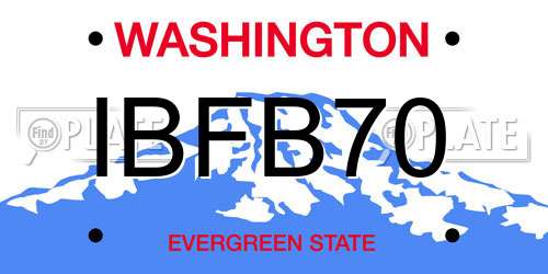 IBFB70 Washington License Plate
