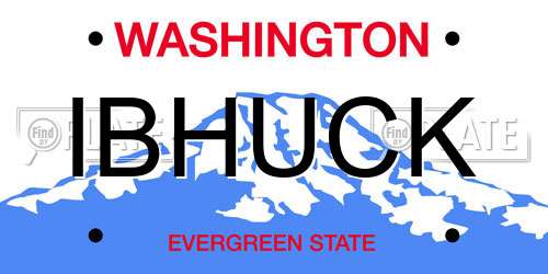 IBHUCK Washington License Plate