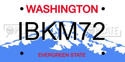 IBKM72 Washington License Plate