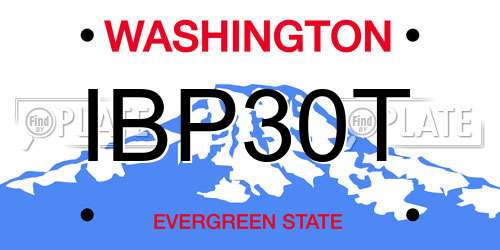 IBP30T Washington License Plate