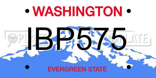 IBP575 Washington License Plate
