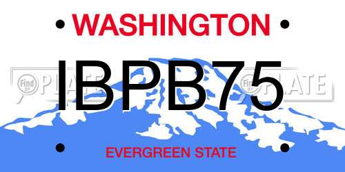 IBPB75 Washington License Plate