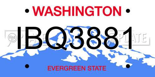 IBQ3881 Washington License Plate