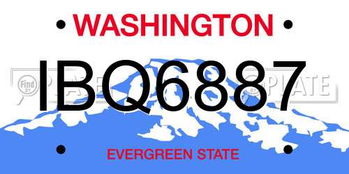 IBQ6887 Washington License Plate