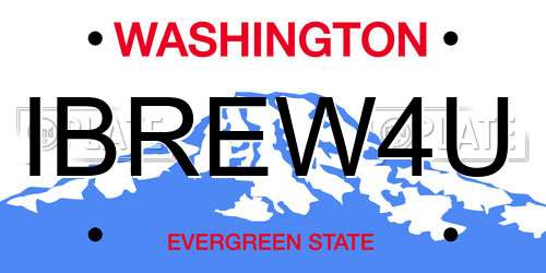 IBREW4U Washington License Plate