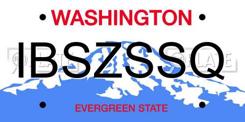 IBSZSSQ Washington License Plate