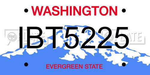 IBT5225 Washington License Plate