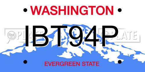IBT94P Washington License Plate