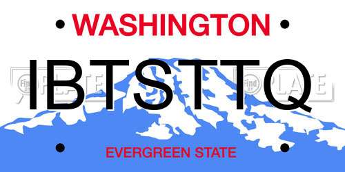 IBTSTTQ Washington License Plate