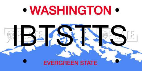 IBTSTTS Washington License Plate