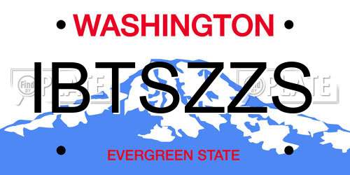 IBTSZZS Washington License Plate