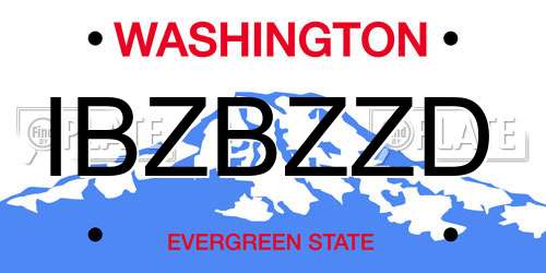 IBZBZZD Washington License Plate