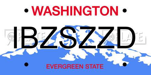 IBZSZZD Washington License Plate