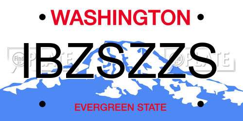 IBZSZZS Washington License Plate
