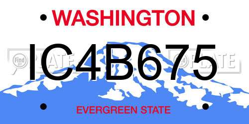 IC4B675 Washington License Plate