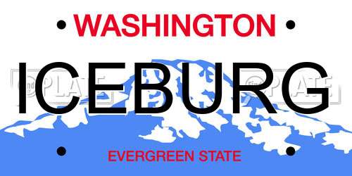 ICEBURG Washington License Plate