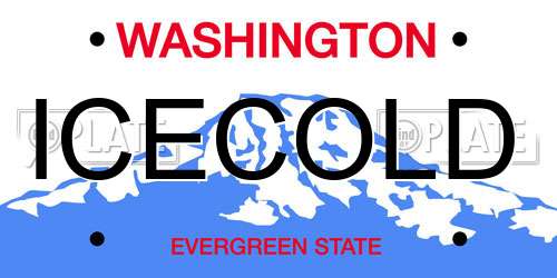 ICECOLD Washington License Plate