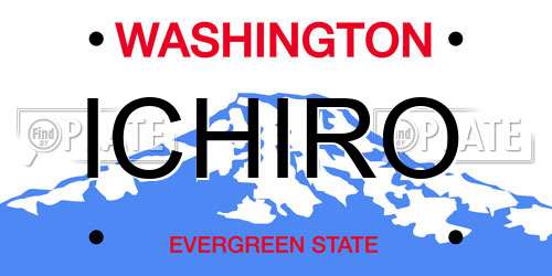 ICHIRO Washington License Plate
