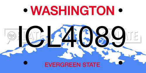 ICL4089 Washington License Plate