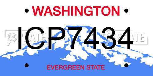 ICP7434 Washington License Plate