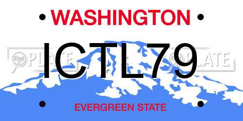 ICTL79 Washington License Plate