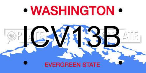 ICV13B Washington License Plate