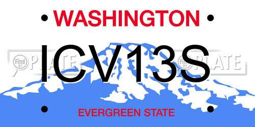 ICV13S Washington License Plate
