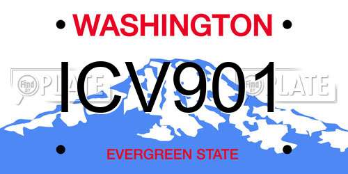 ICV901 Washington License Plate
