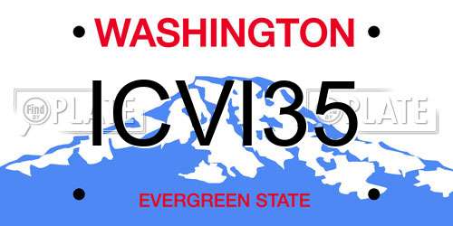 ICVI35 Washington License Plate