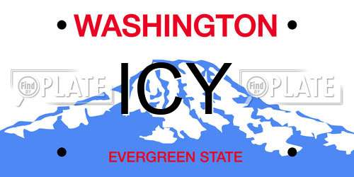ICY Washington License Plate